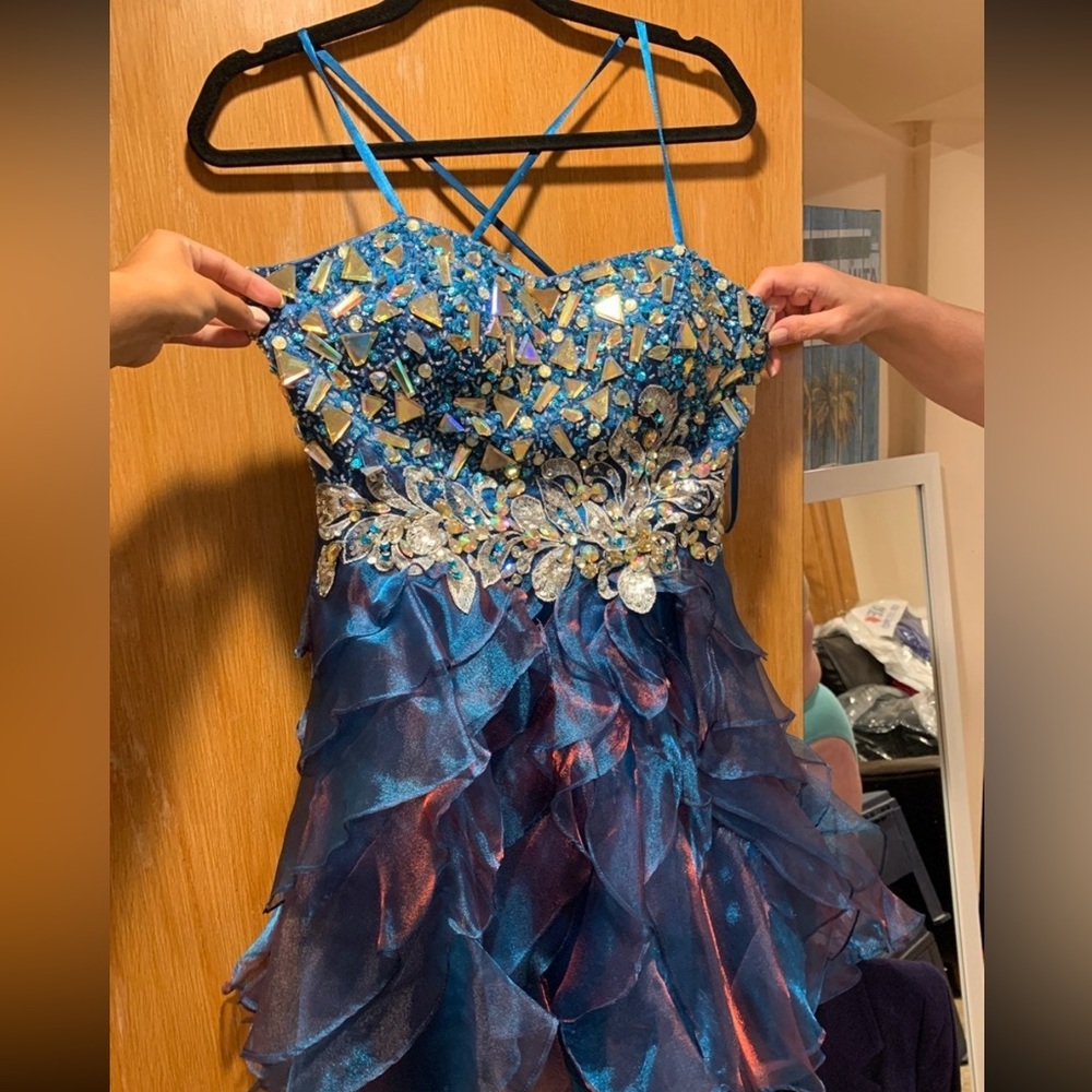 Blue iridescent dress